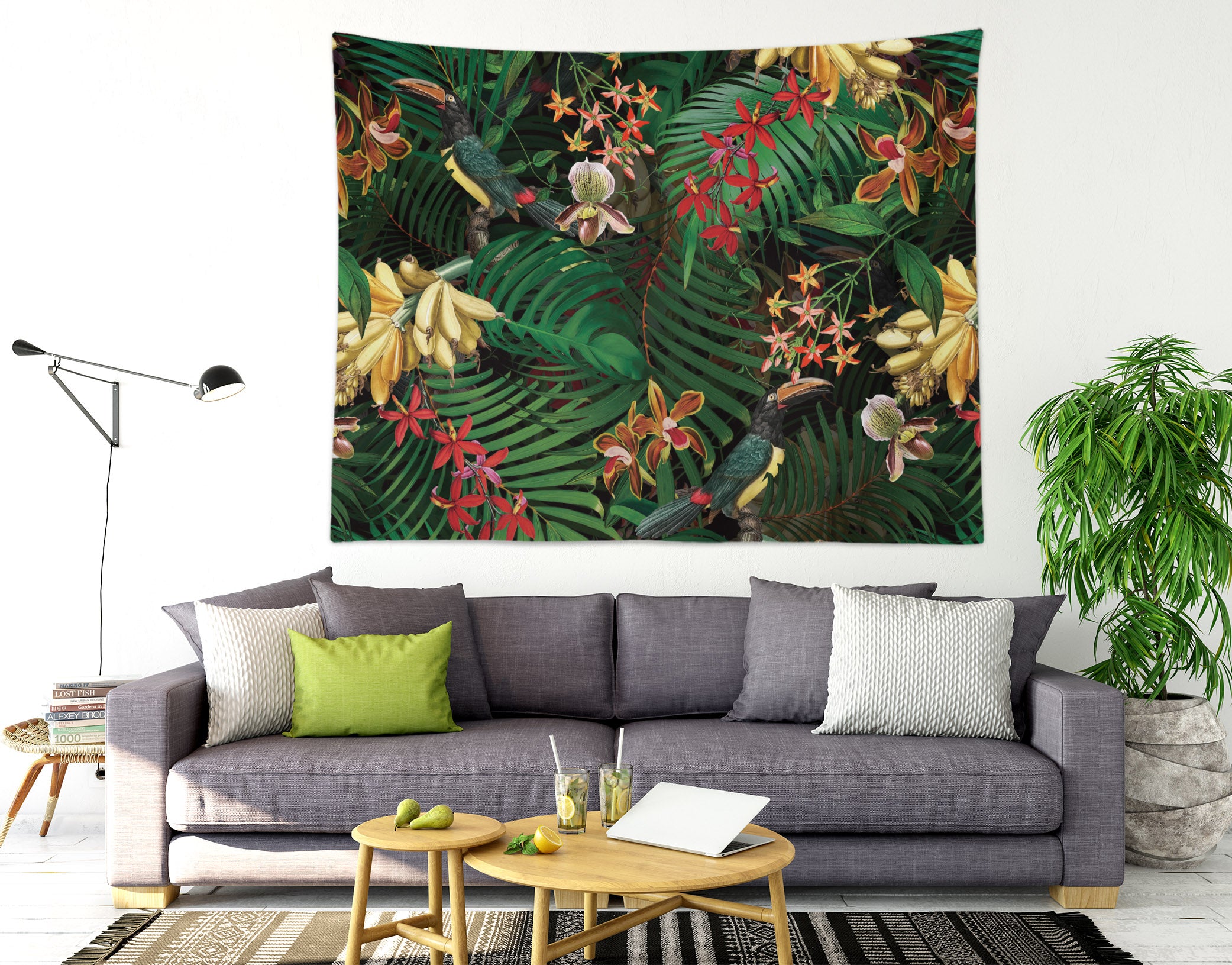 3D Banana Leaves 5339 Uta Naumann Tapestry Hanging Cloth Hang