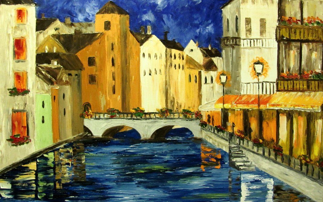 Town Painting Wallpaper AJ Wallpaper 2
