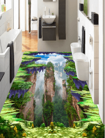 3D High Mountains 028 Floor Mural Wallpaper AJ Wallpaper 2