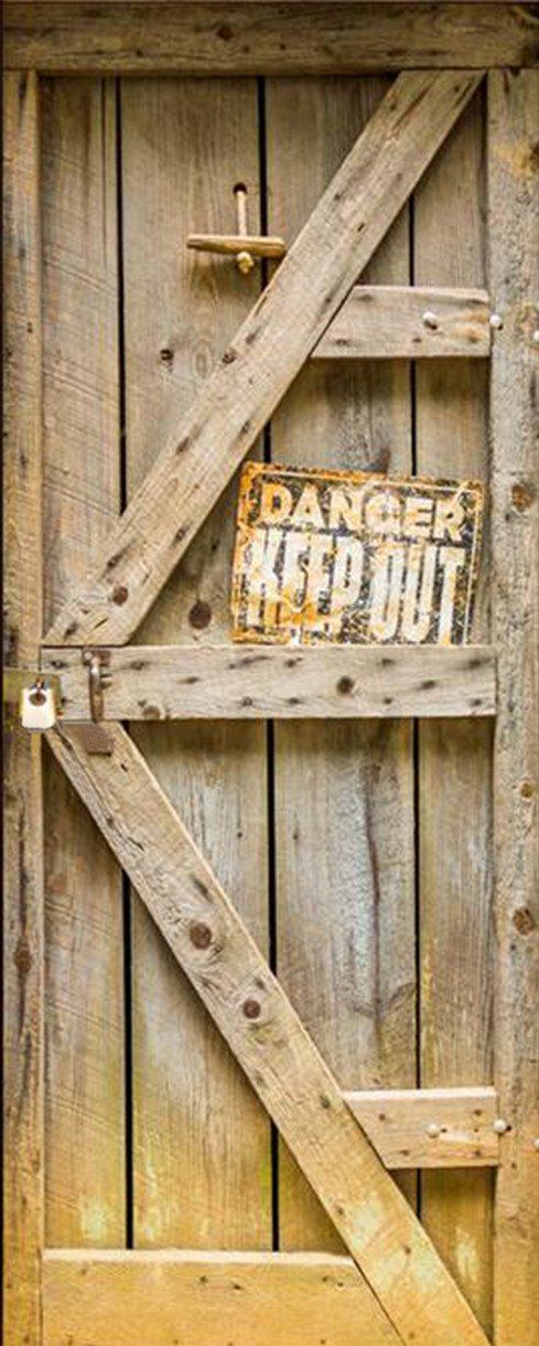 3D wood material painting door mural Wallpaper AJ Wallpaper