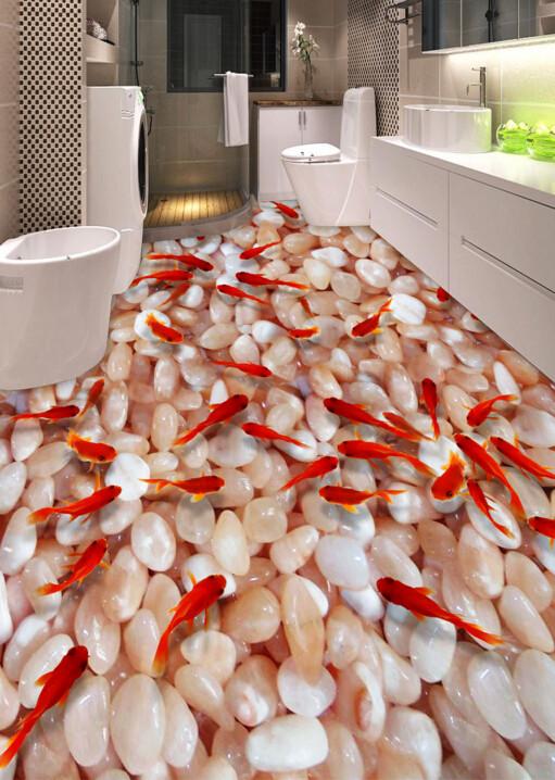 3D Rounded Pebbles Floor Mural Wallpaper AJ Wallpaper 2