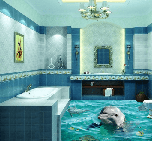 3D Soft Dolphins 111 Floor Mural Wallpaper AJ Wallpaper 2