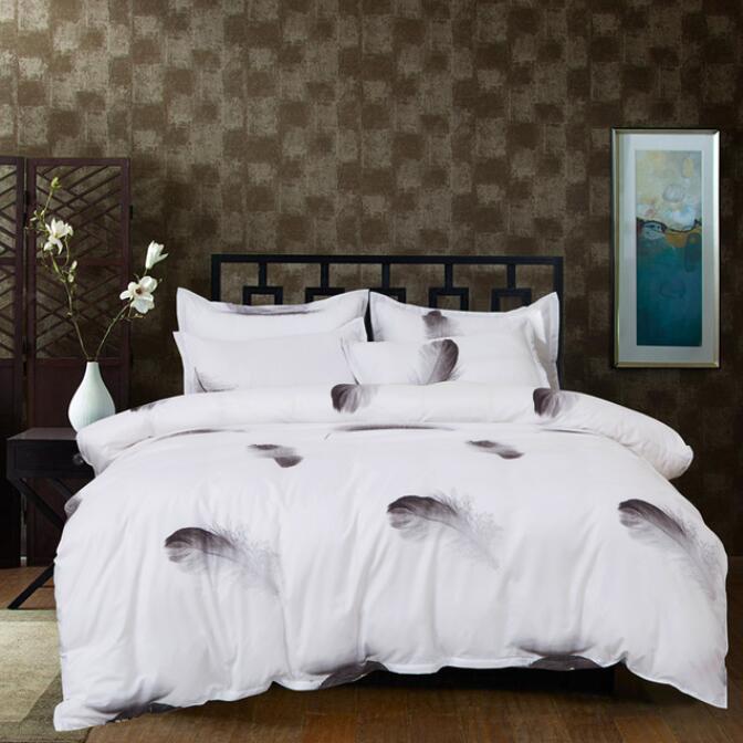 3D Black Feather 2095 Bed Pillowcases Quilt
