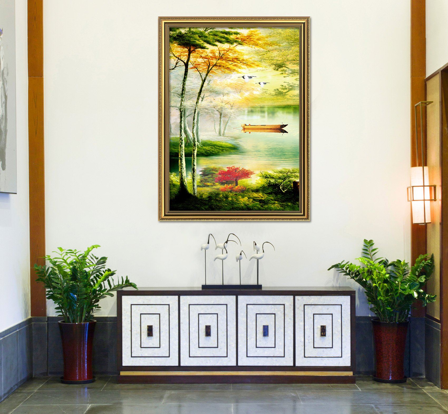 3D Small Boat 134 Fake Framed Print Painting Wallpaper AJ Creativity Home