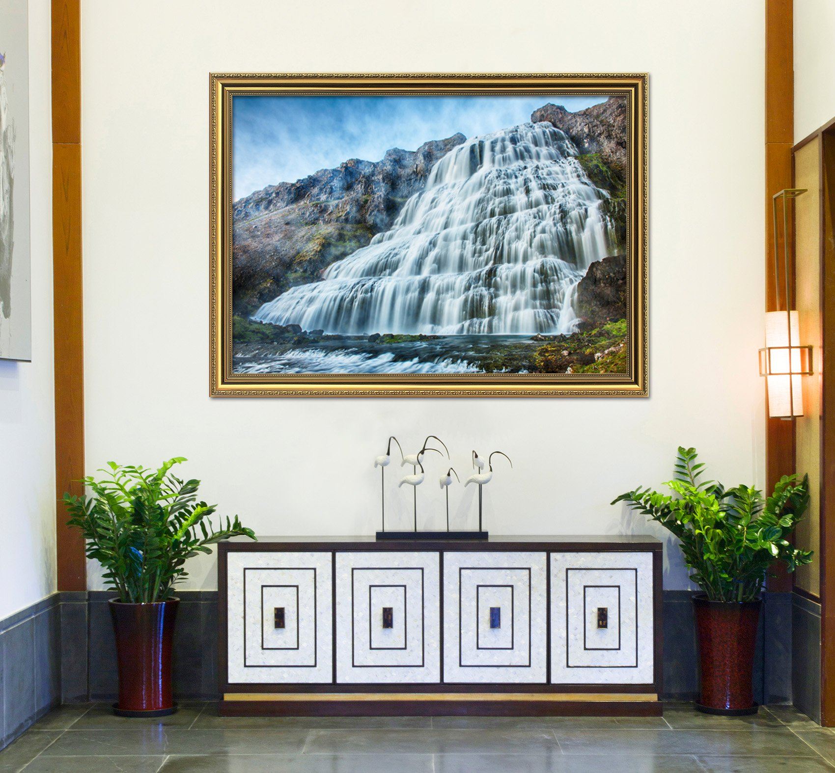 3D Mountain Stream 166 Fake Framed Print Painting Wallpaper AJ Creativity Home