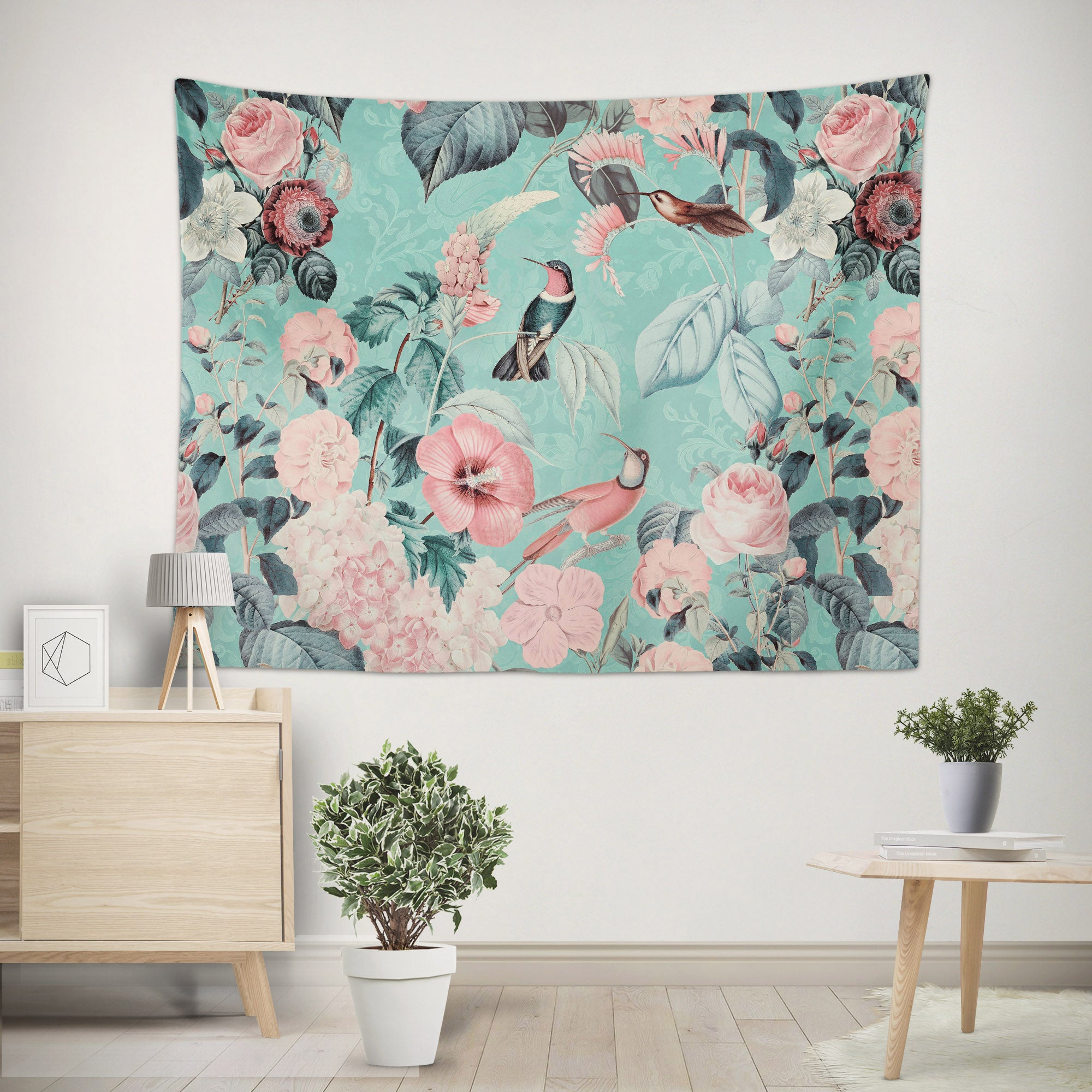 3D Bird Flowers Clump 11853 Andrea haase Tapestry Hanging Cloth Hang