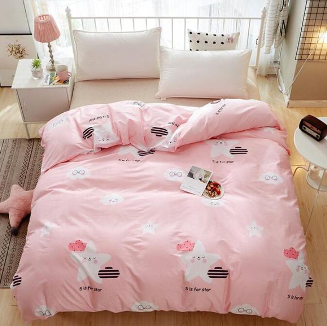 3D Pink Bottom White Five-Pointed Star 3153 Bed Pillowcases Quilt