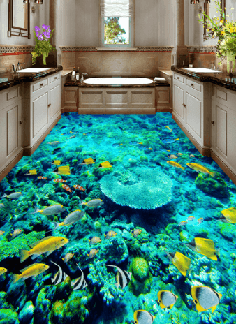 3D Yellow Croaker 355 Floor Mural Wallpaper AJ Wallpaper 2
