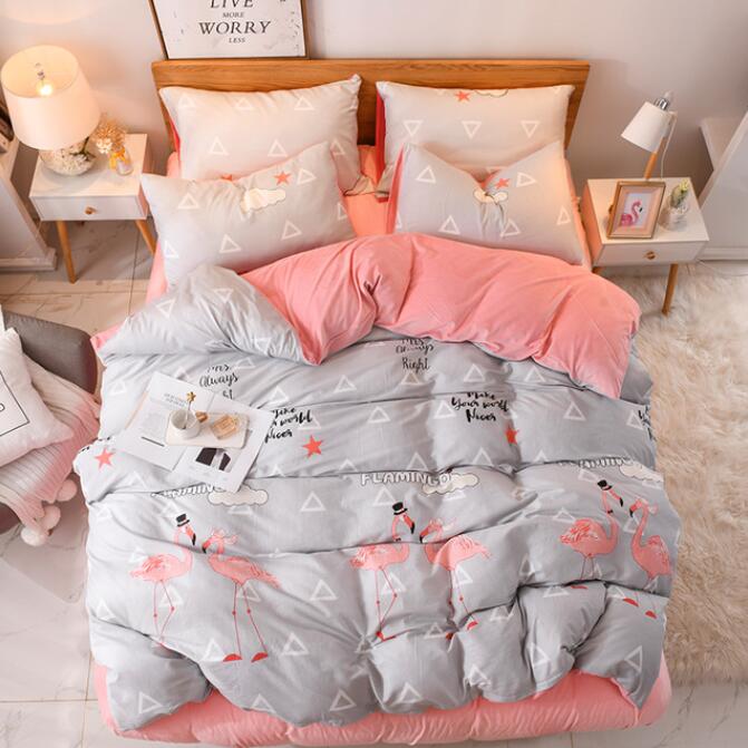 3D Light Grey Flamingo 3174 Bed Pillowcases Quilt