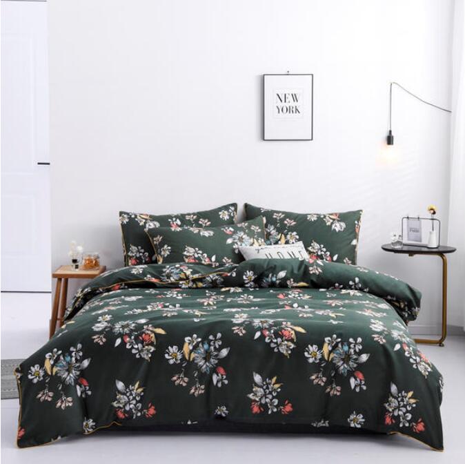 3D Floral Black Background 2002 Bed Pillowcases Quilt