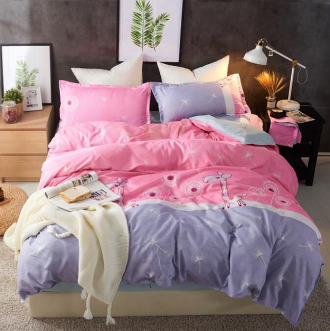 3D Pink Gray Stitching Giraffe 2152 Bed Pillowcases Quilt