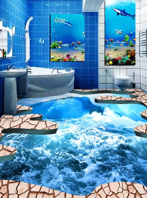 3D Sea Iceberg Floor Mural Wallpaper AJ Wallpaper 2