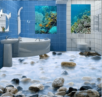 3D Fog Stone 349 Floor Mural Wallpaper AJ Wallpaper 2