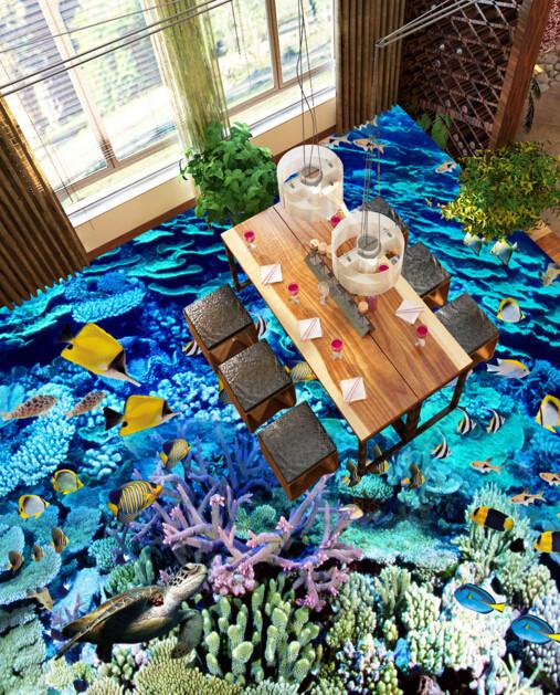 3D Bright Coral Sea Floor Mural Wallpaper AJ Wallpaper 2