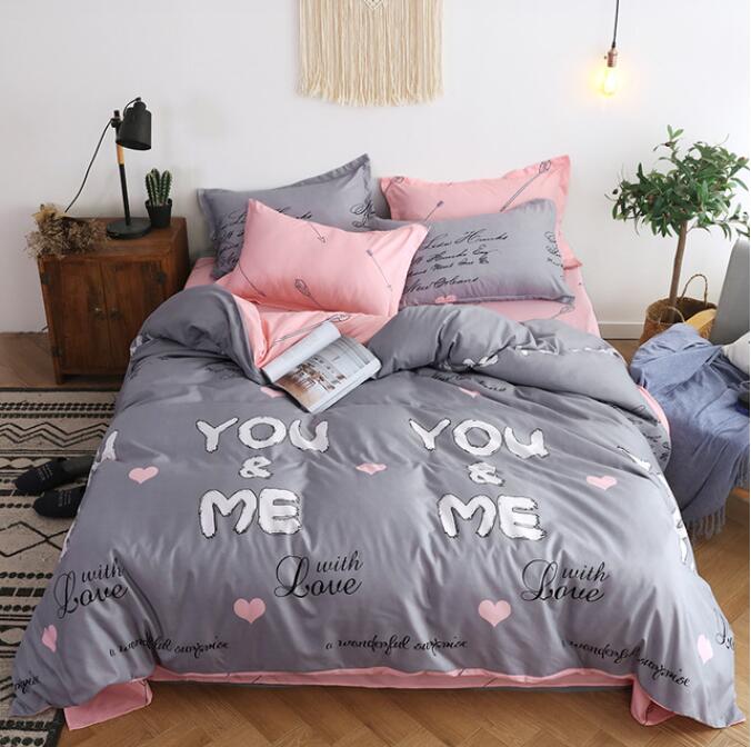 3D Gray You And Me 13041 Bed Pillowcases Quilt