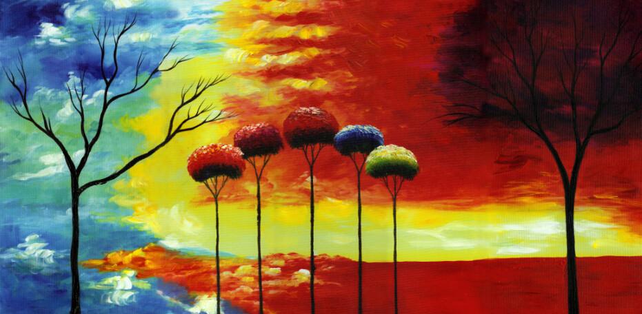 Trees Painting Wallpaper AJ Wallpaper