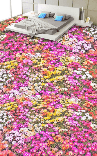 3D Hundred Flowers Bloom 275 Floor Mural Wallpaper AJ Wallpaper 2