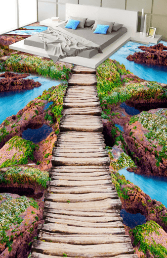 3D Boundless Bridge 151 Floor Mural Wallpaper AJ Wallpaper 2