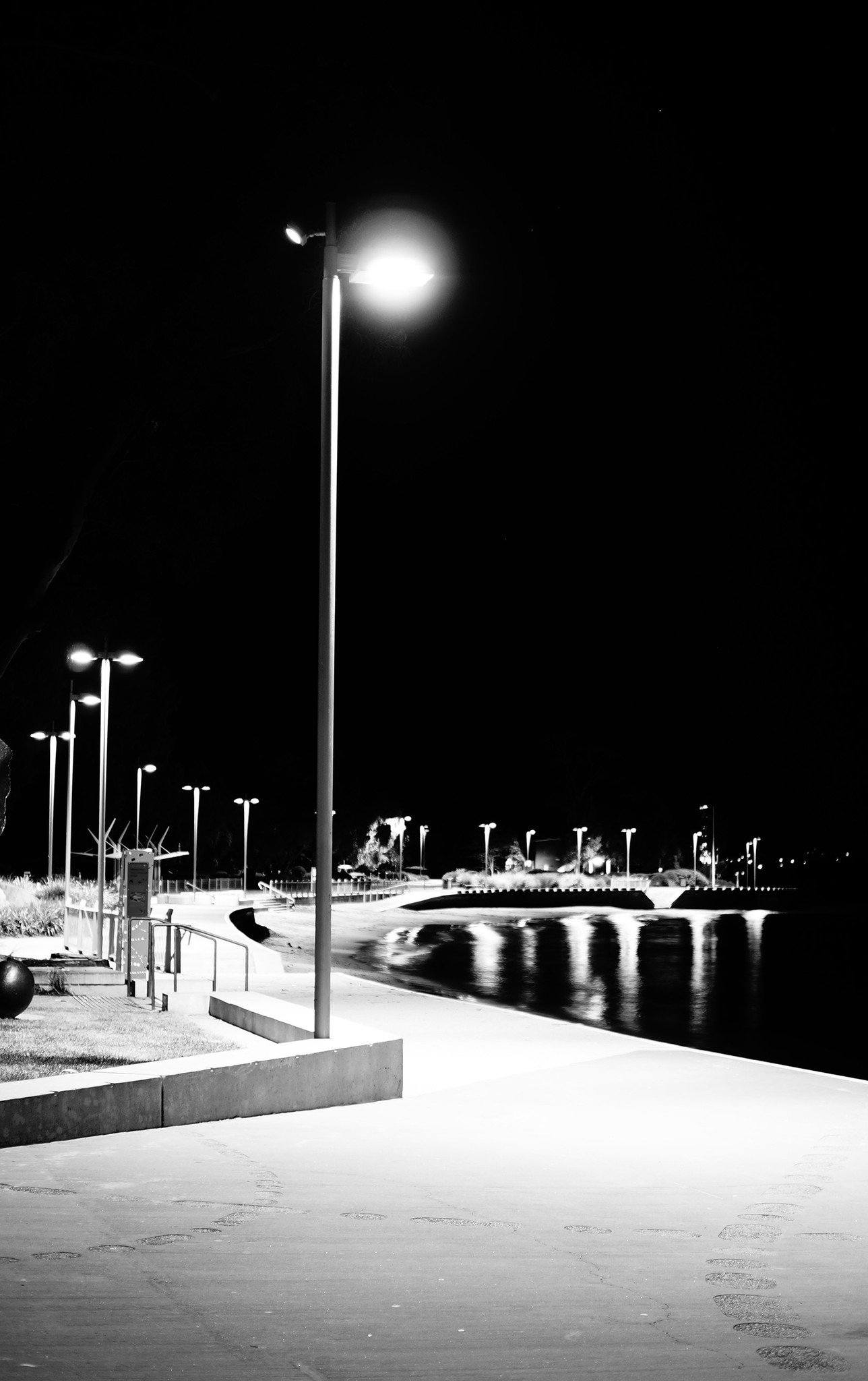 3D Lakeside Street Lights 29 Door Mural Wallpaper AJ Wallpaper