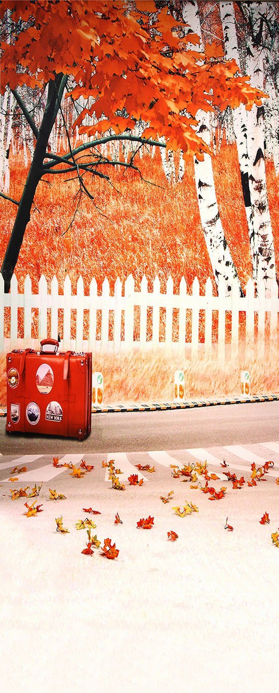 3D maple wood chair fence painting door mural Wallpaper AJ Wallpaper