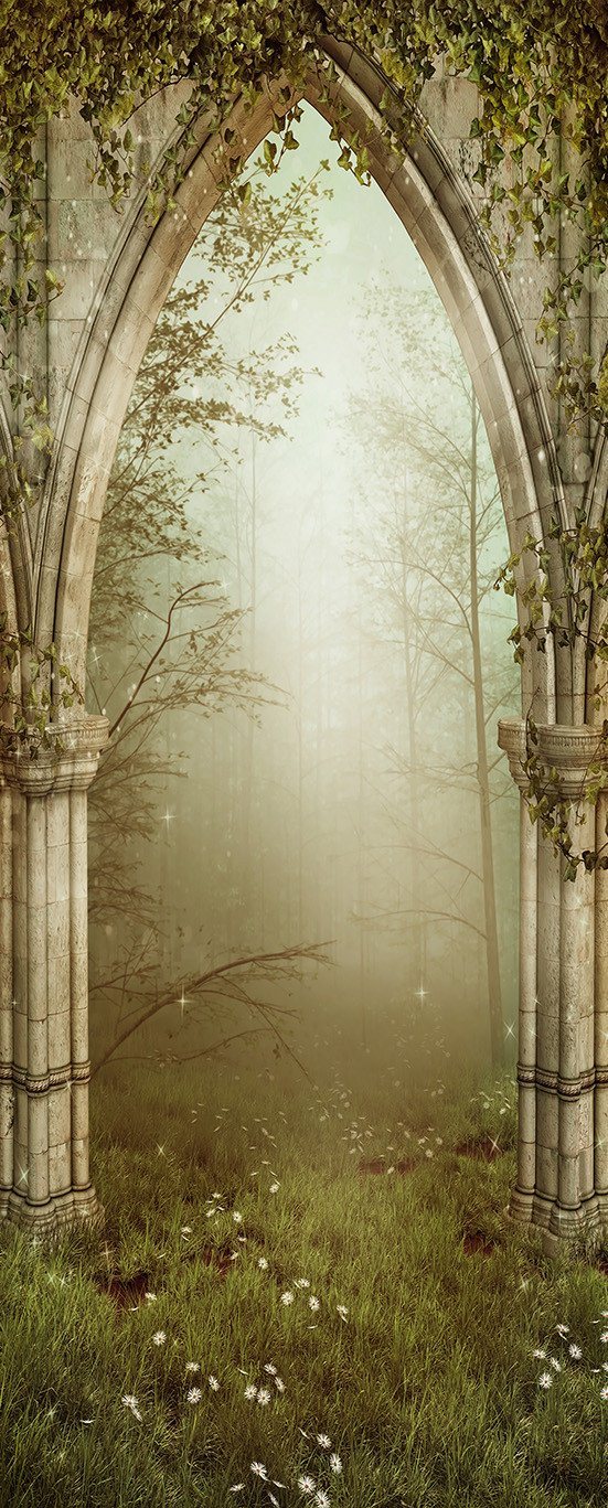 3D forest stone arch door mural Wallpaper AJ Wallpaper