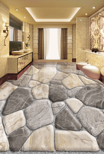 3D Paving Stones 144 Floor Mural Wallpaper AJ Wallpaper 2