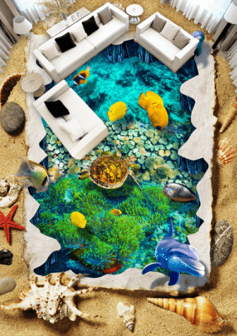 3D Turtle Tour 071 Floor Mural Wallpaper AJ Wallpaper 2
