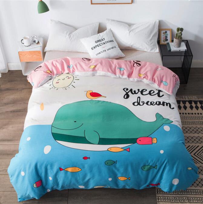3D Cartoon Whale 3015 Bed Pillowcases Quilt