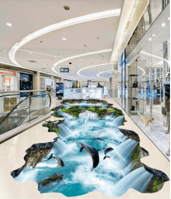 3D Rapids 385 Floor Mural Wallpaper AJ Wallpaper 2