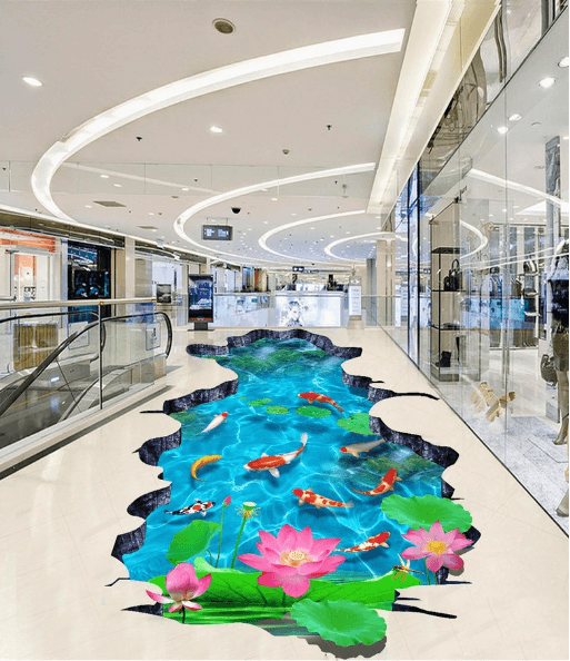 3D Lotus 273 Floor Mural Wallpaper AJ Wallpaper 2