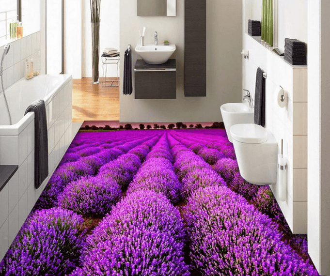 3D Lavender 305 Floor Mural Wallpaper AJ Wallpaper 2