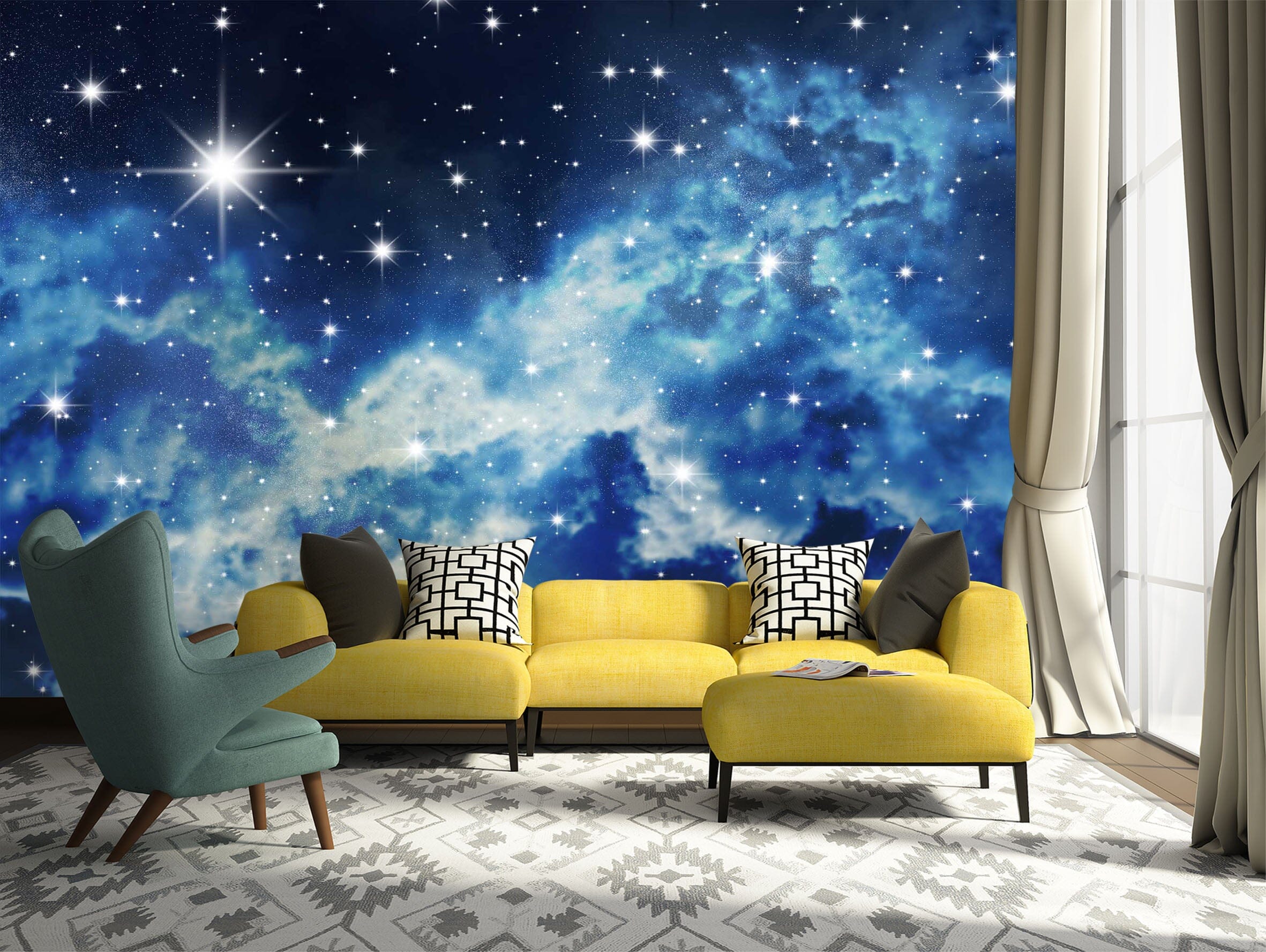 3D Shining Stars 1006 Wall Murals Wallpaper AJ Wallpaper 2