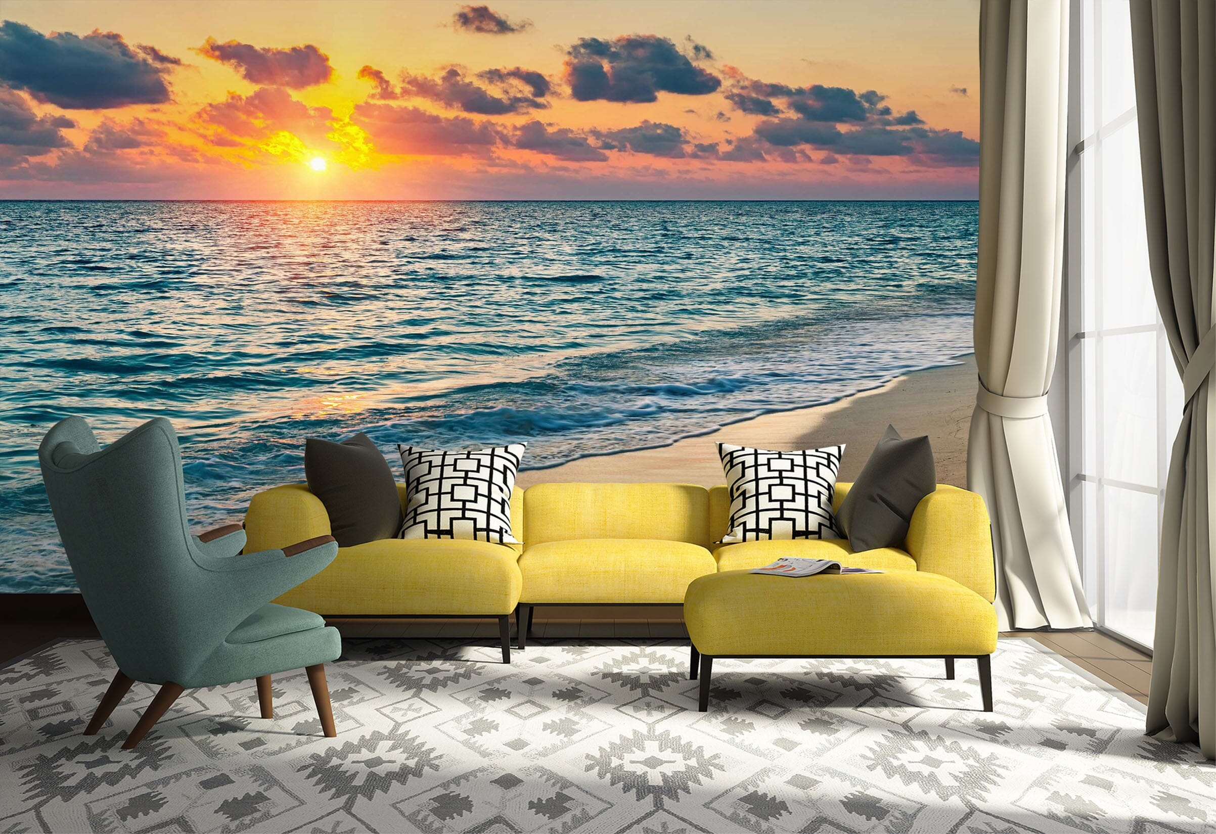 3D Sea Beach 1020 Wall Murals Wallpaper AJ Wallpaper 2