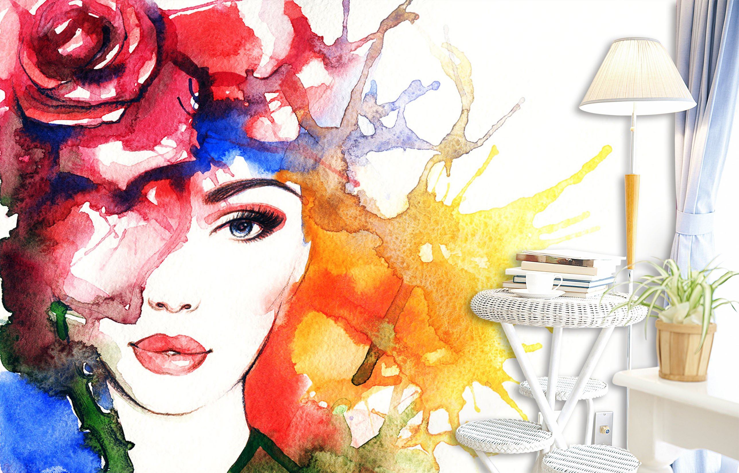 3D Wearing Red Flowers 608 Wallpaper AJ Wallpaper 2