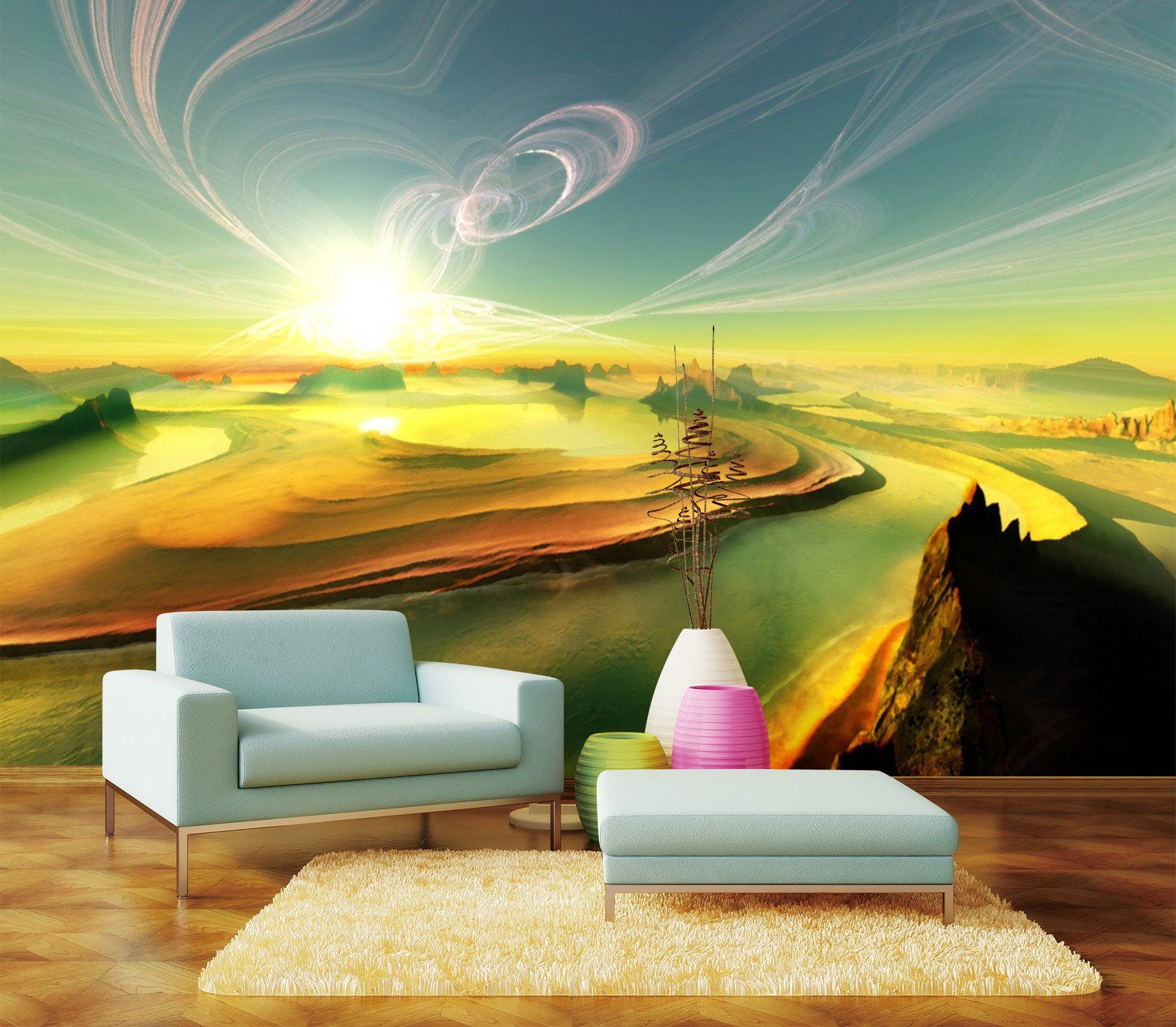 3D Long Jungle Glow River 8 Wallpaper AJ Wallpaper 2