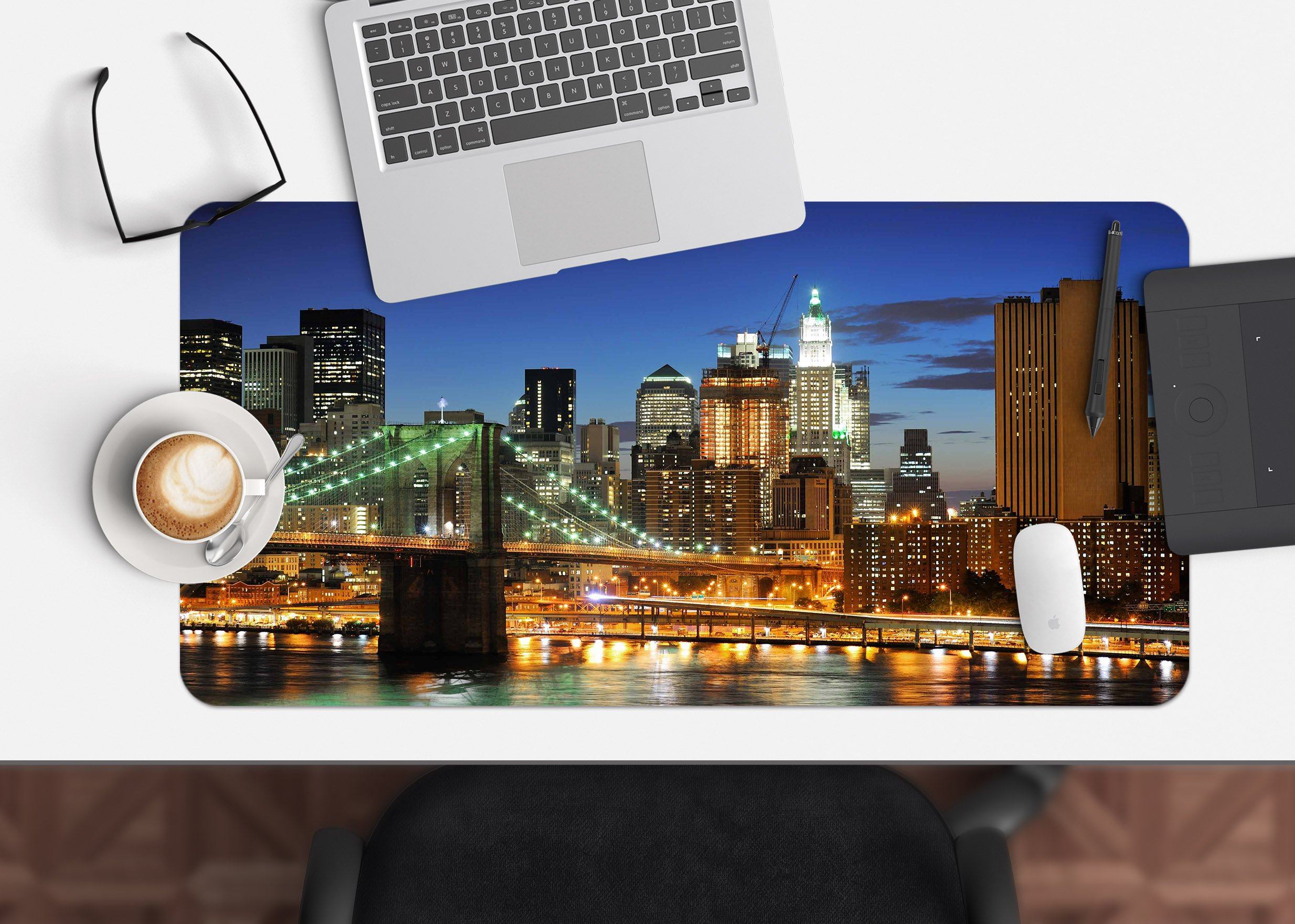3D City Bridge 176 Desk Mat Mat AJ Creativity Home