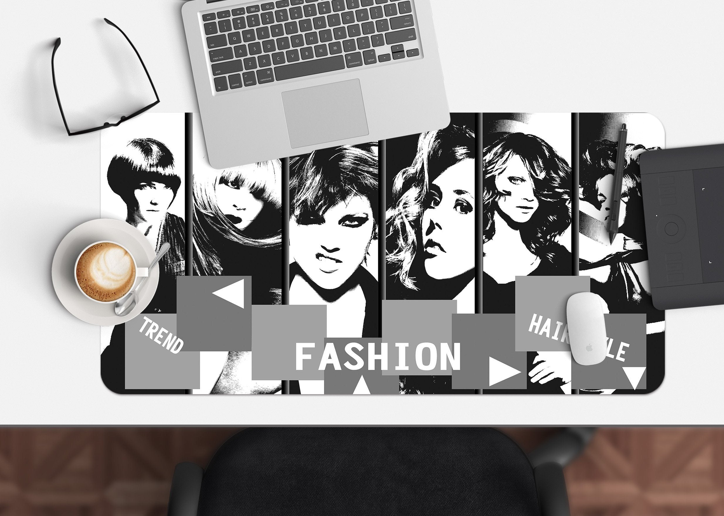 3D Illustrator Black 182 Desk Mat Mat AJ Creativity Home