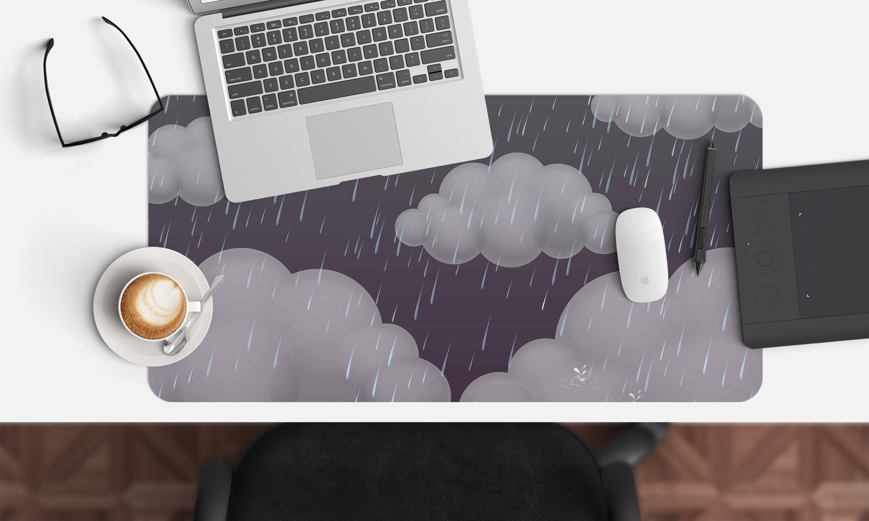 3D Dark Clouds 113 Desk Mat Mat AJ Creativity Home