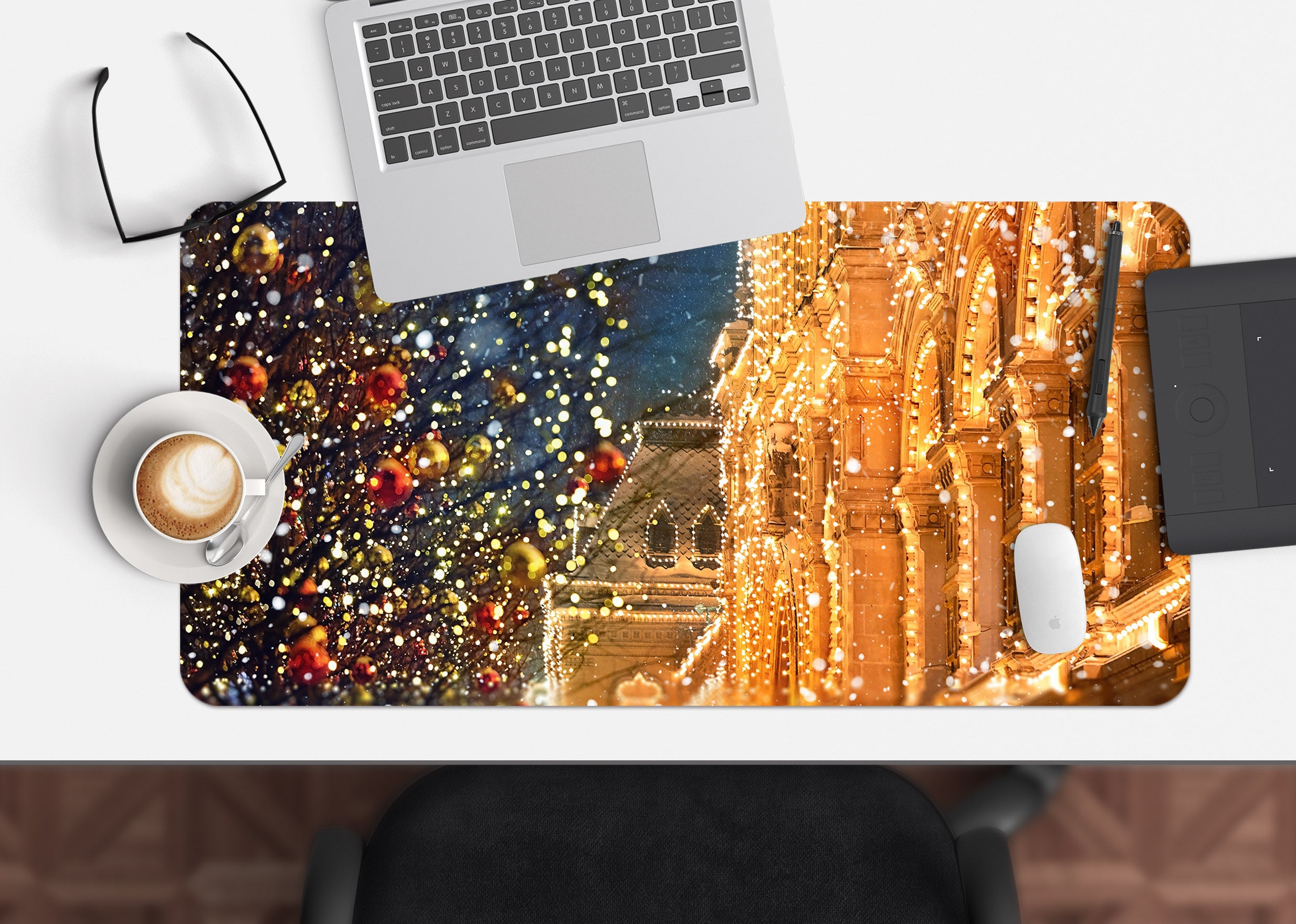 3D Light Building 51246 Christmas Desk Mat Xmas
