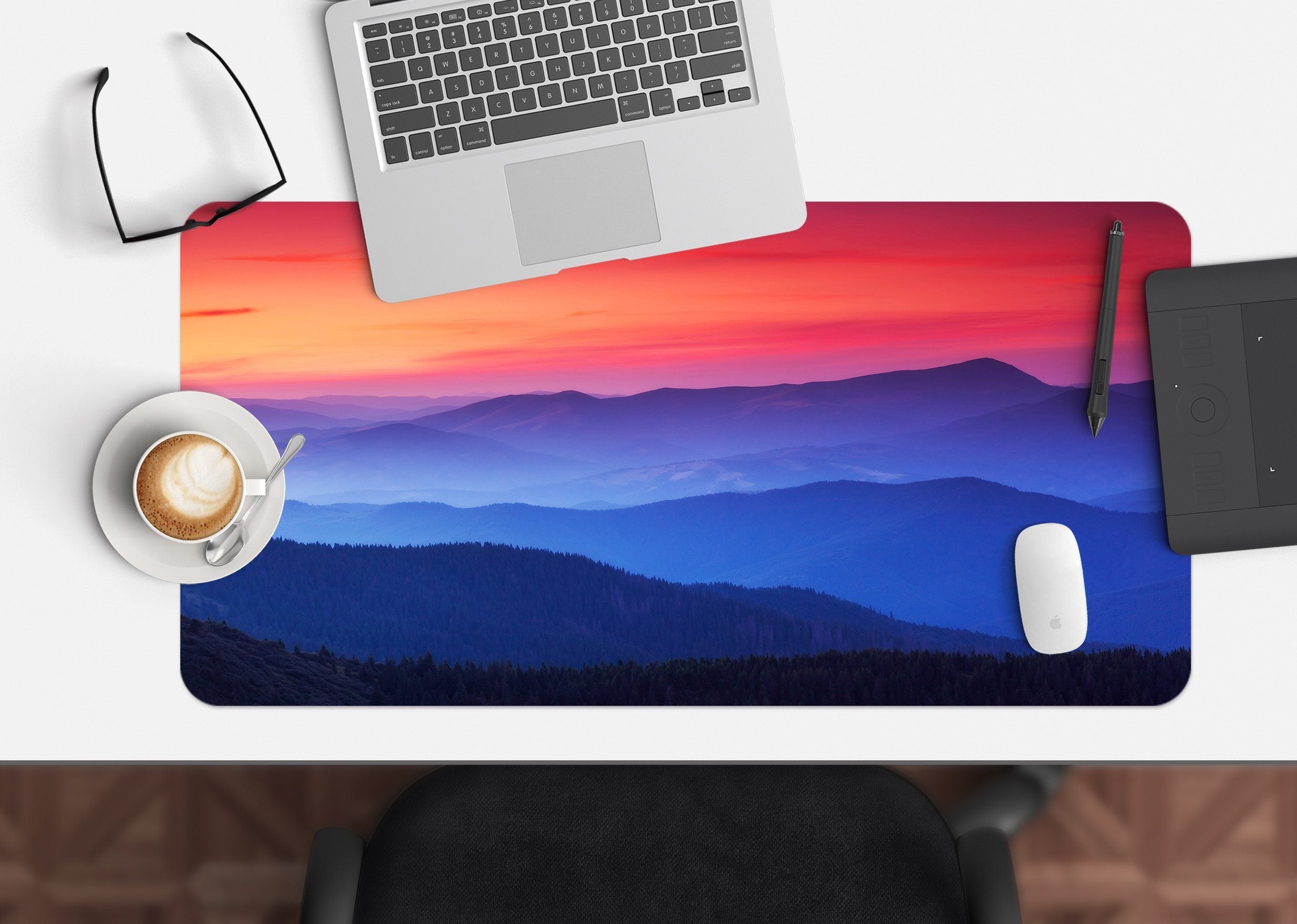 3D Sunset Mountain 139 Desk Mat Mat AJ Creativity Home