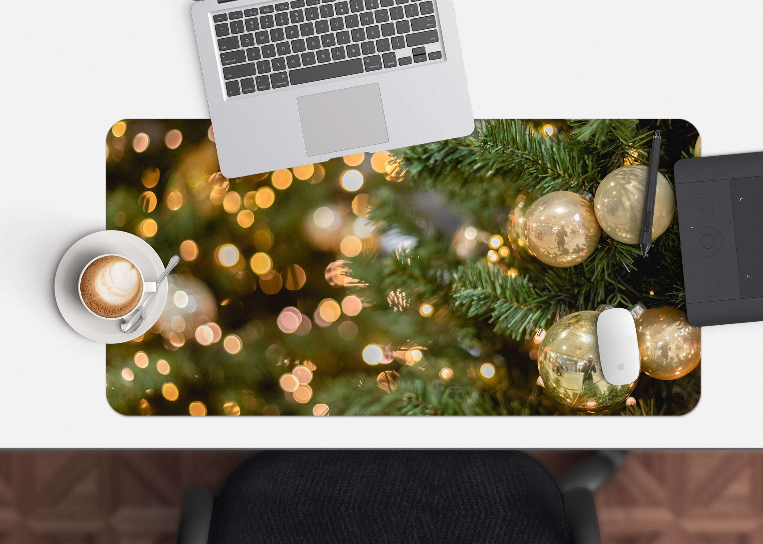 3D Tree Ball 51256 Christmas Desk Mat Xmas