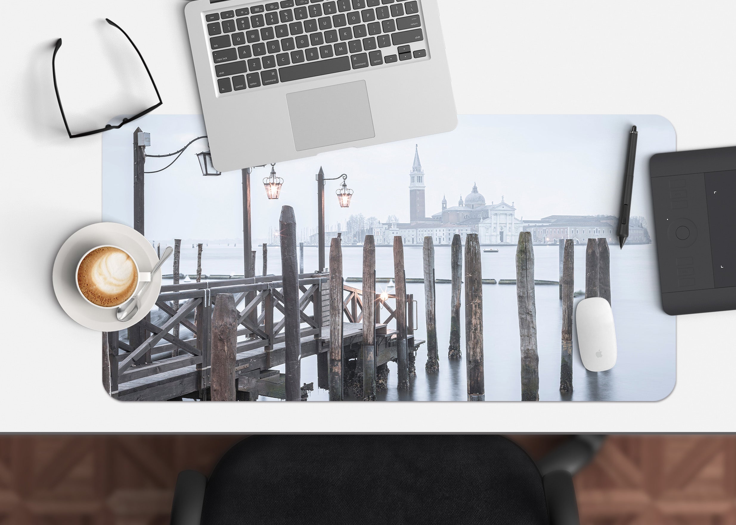 3D Wooden Bridge 7725 Assaf Frank Desk Mat