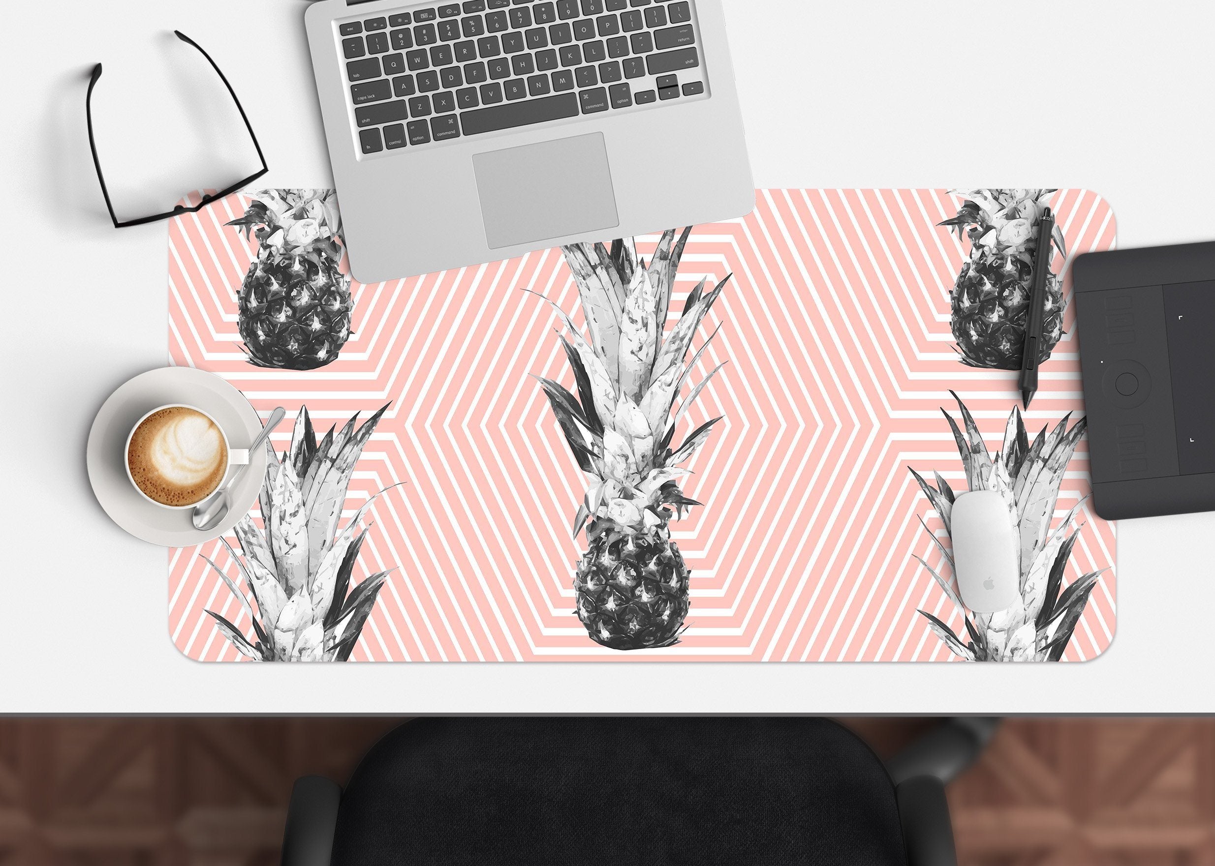 3D Pineapple Flower 150 Desk Mat Mat AJ Creativity Home