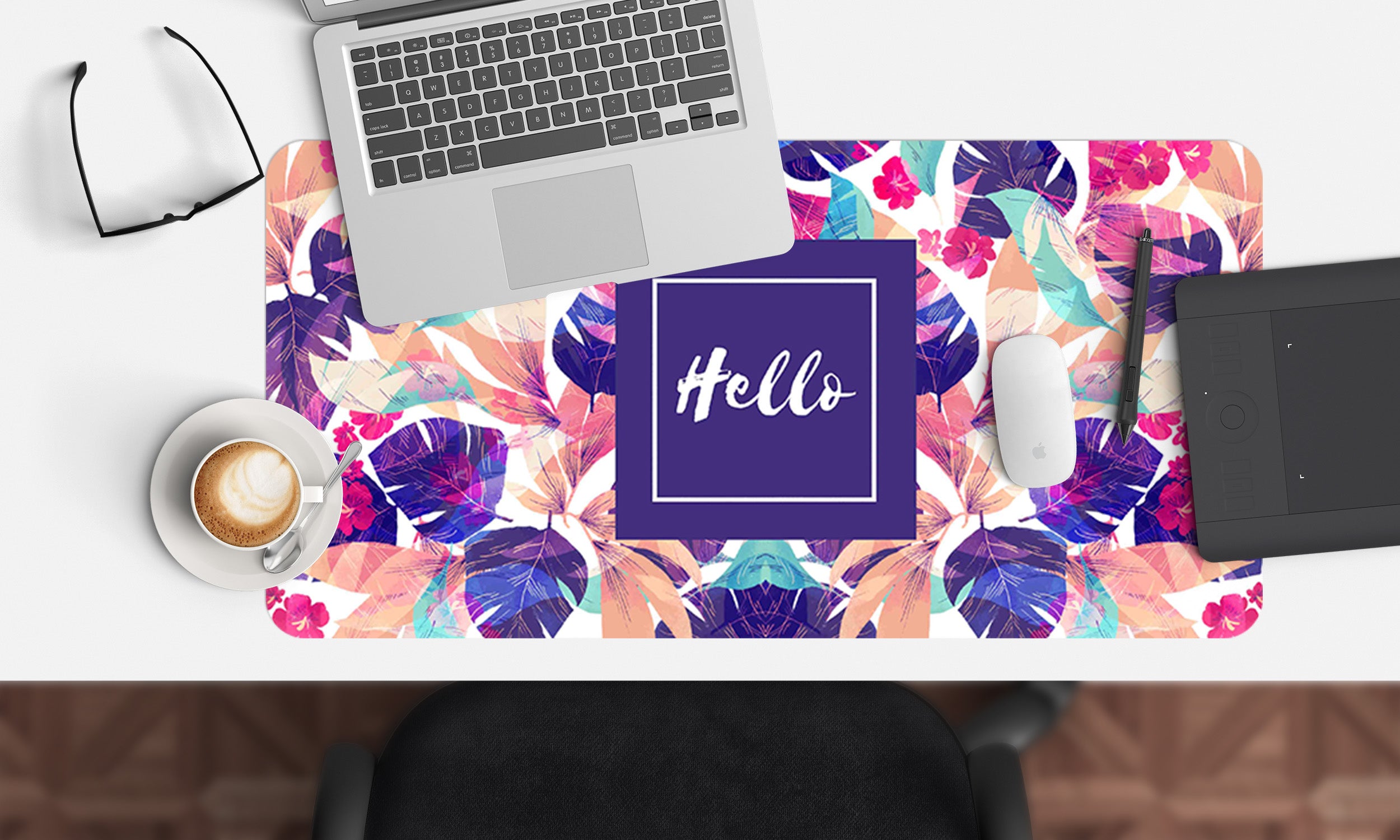 3D Colored Leaves 17091 Desk Mat