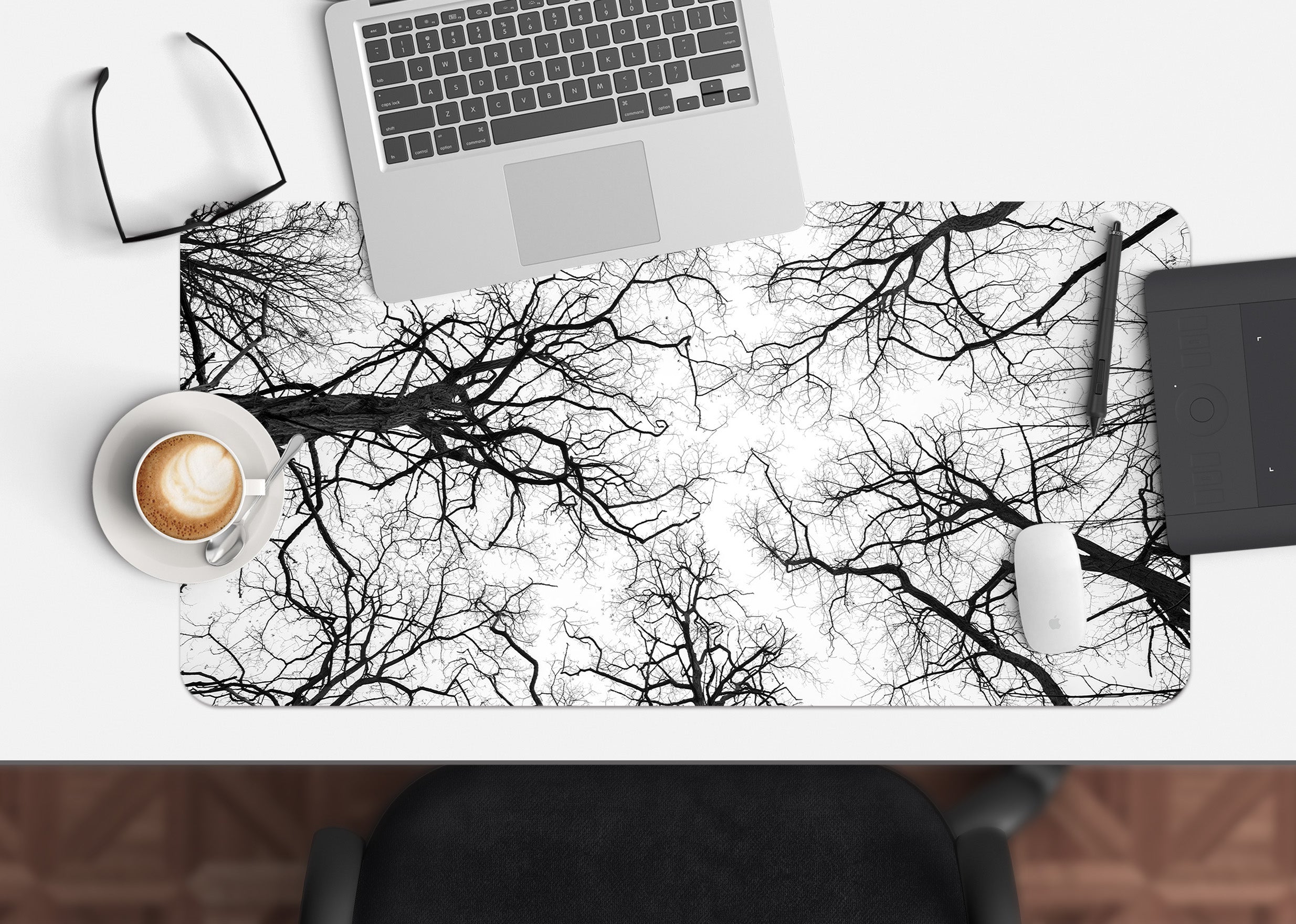 3D Black Branch 7769 Assaf Frank Desk Mat