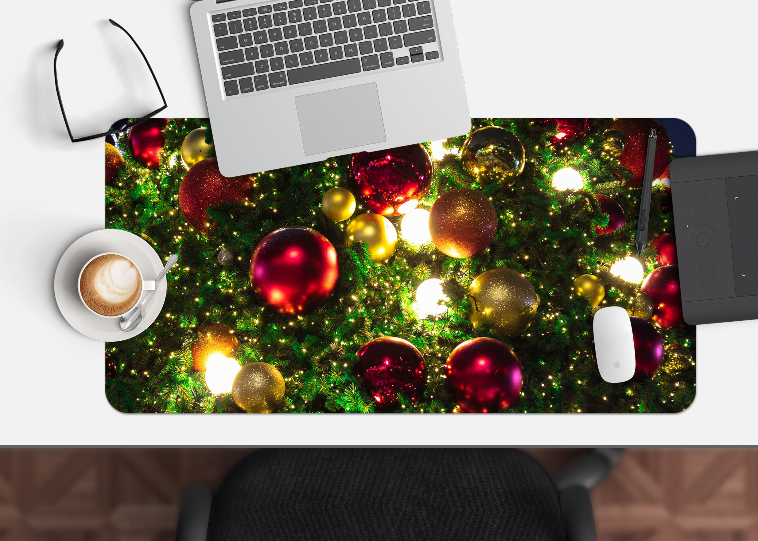 3D Yellow-Red Ball 51219 Christmas Desk Mat Xmas