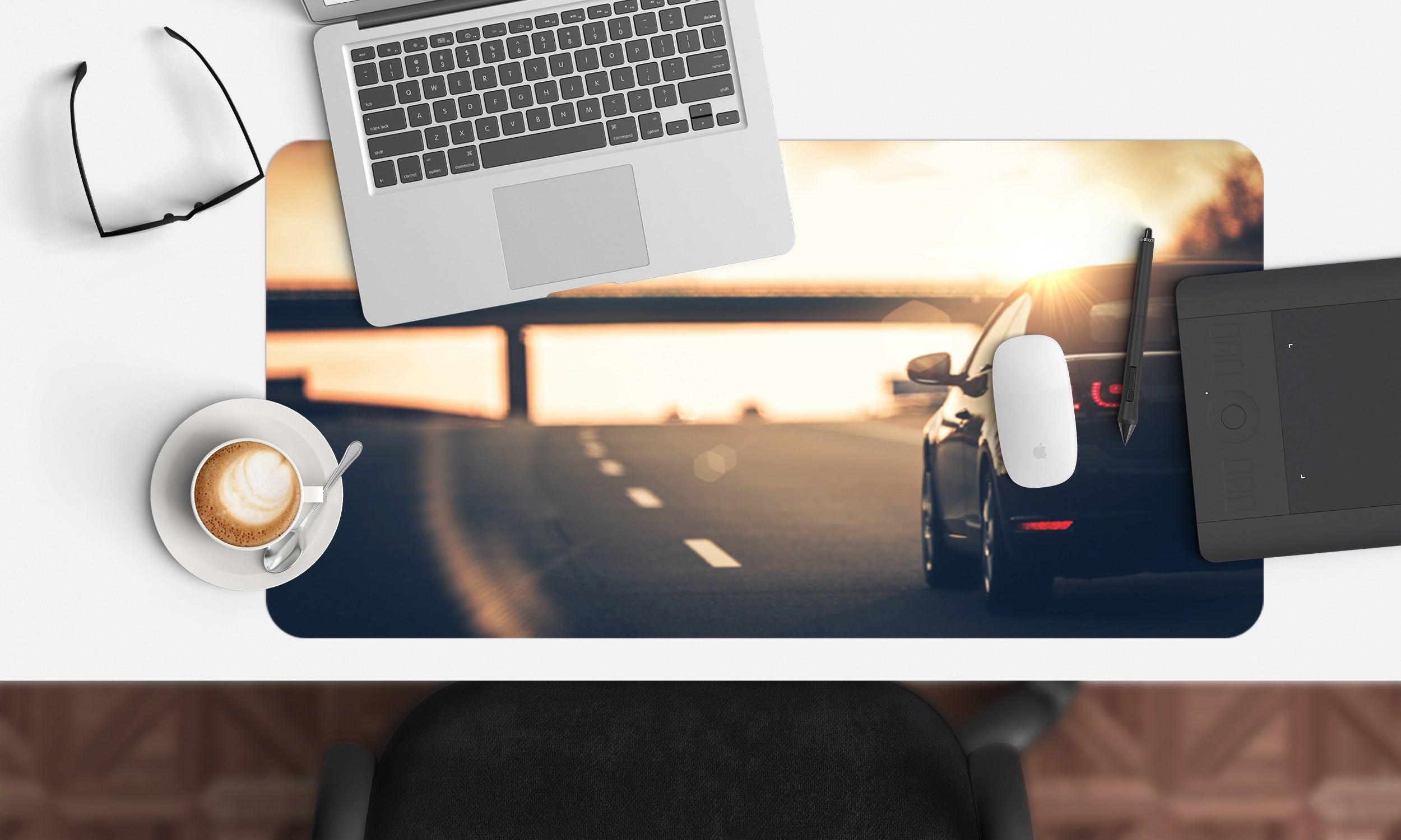 3D Street Car 17011 Desk Mat