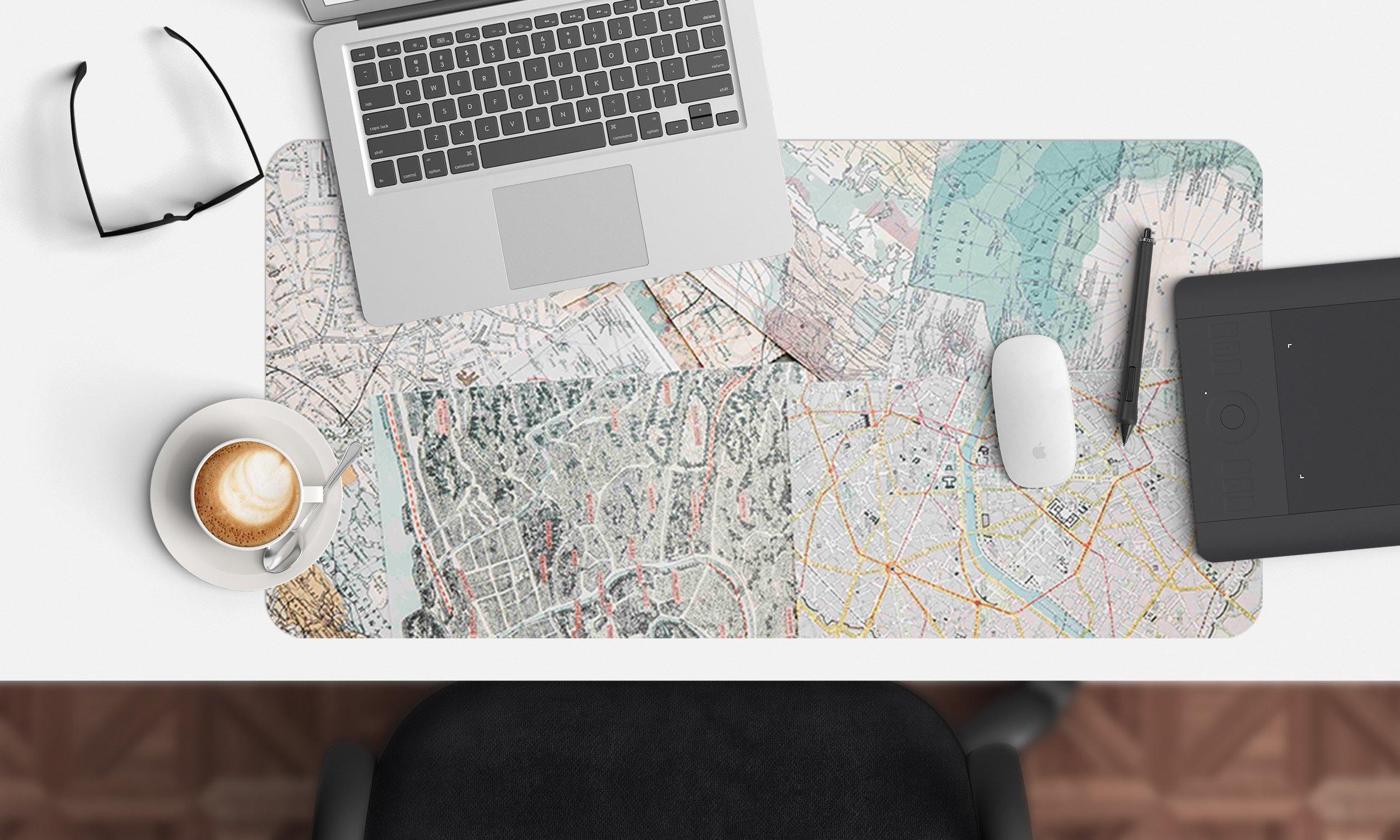 3D World Map 041 Desk Mat Mat AJ Creativity Home
