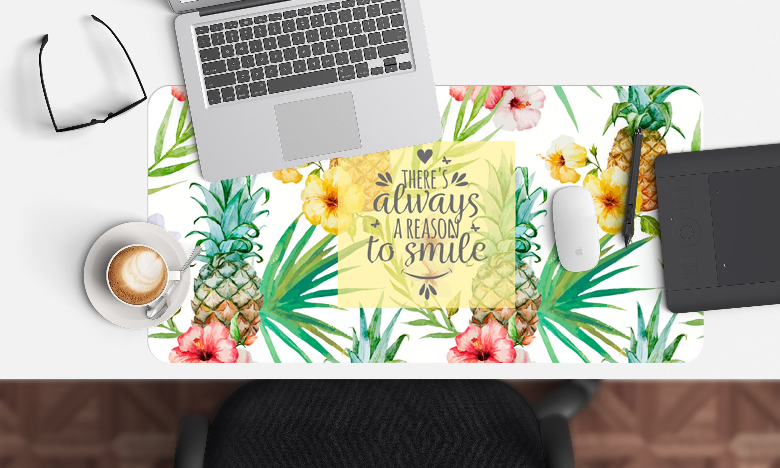 3D Pineapple Flower 17078 Desk Mat