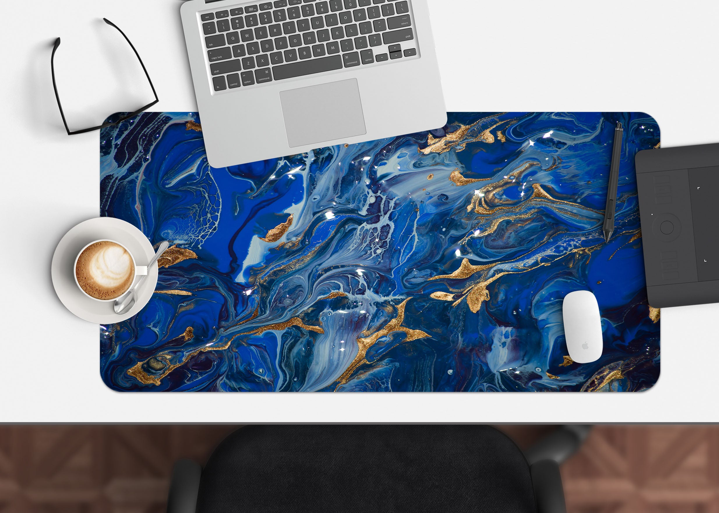 3D Dark Blue Texture 18018 Desk Mat